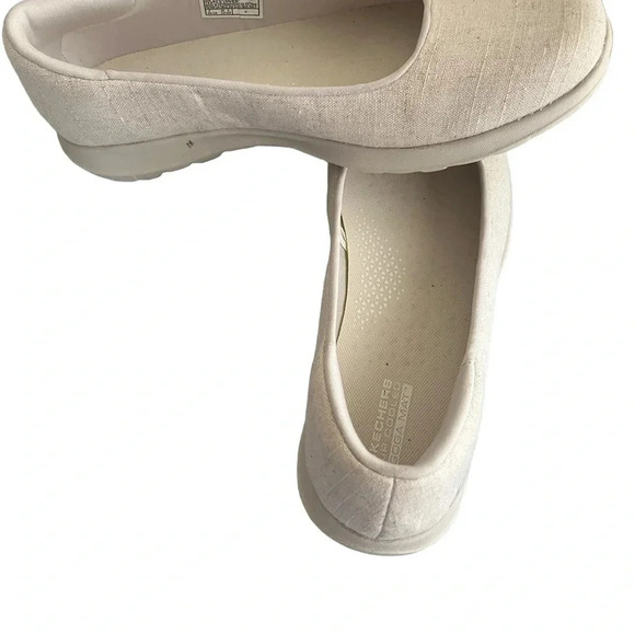 Skechers‎ Natural Beige Canvas Support Flats 9 - Picture 2 of 5